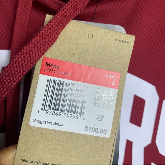 Nike Oklahoma Sooners Mens Hoodie Large Official On Field Dri-Fit Loose Fit - Picture 11 of 11